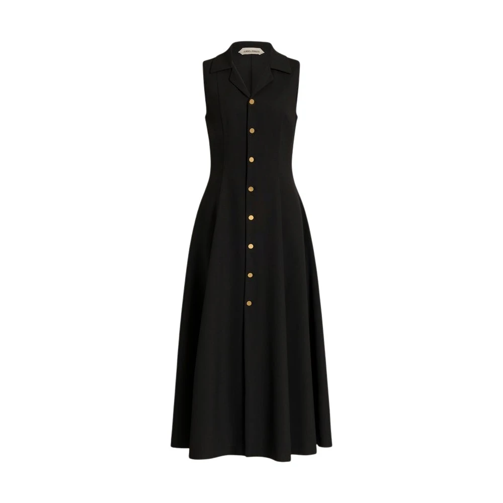 Alberta Ferretti Black Shirt Dresses, Female, Xs, Sleeveless Midi Shirt Dress