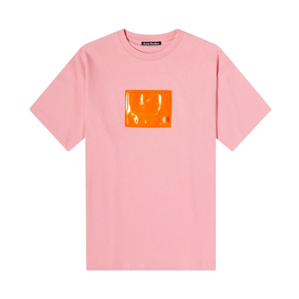 Acne Studios Bubblegum Pink Logo T-Shirt Pink Dames