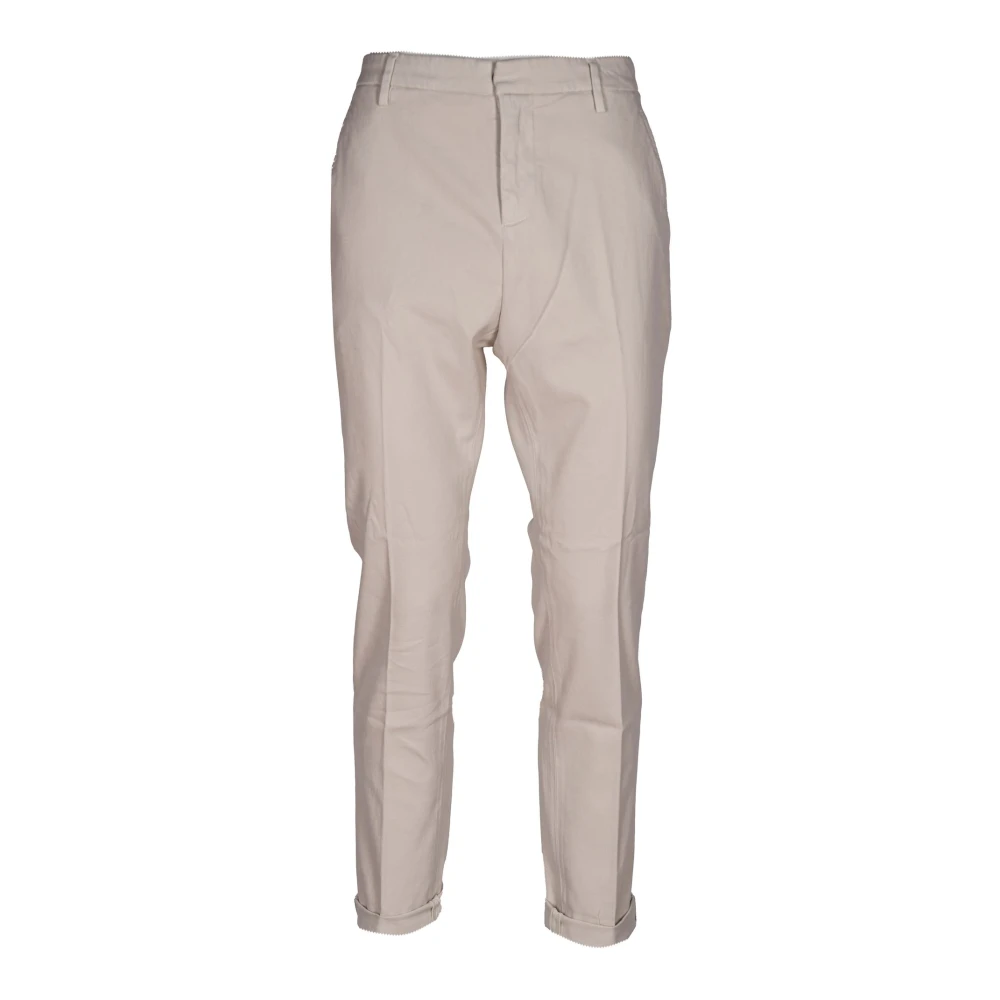 Dondup Slim Fit Katoenen Chino Broek Beige Heren