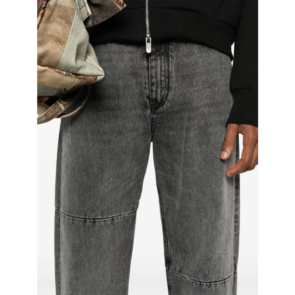 MM6 Maison Margiela Zwarte Denim Jeans Stonewashed Panel Design Black Heren