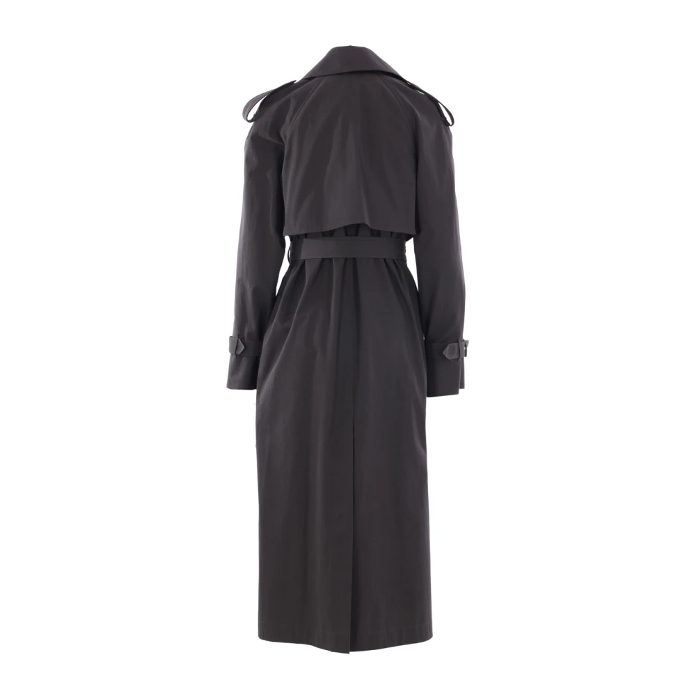 Dries Van Noten Dubbelbreasted grijze katoenen trenchcoat Gray Dames