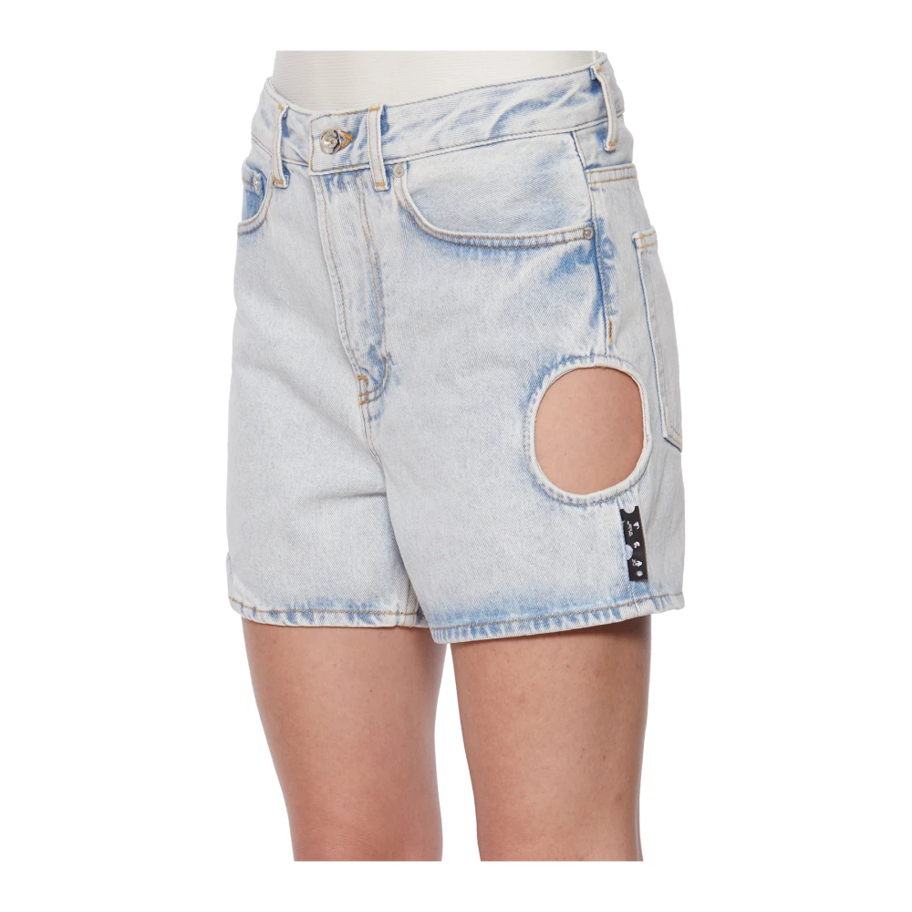 Off White Korte spijkerbroek Blue Dames