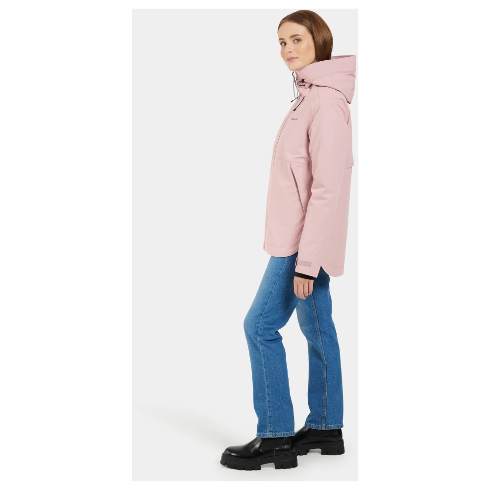 Didriksons Verstelbare Hooded Jacket met zakken Pink Dames
