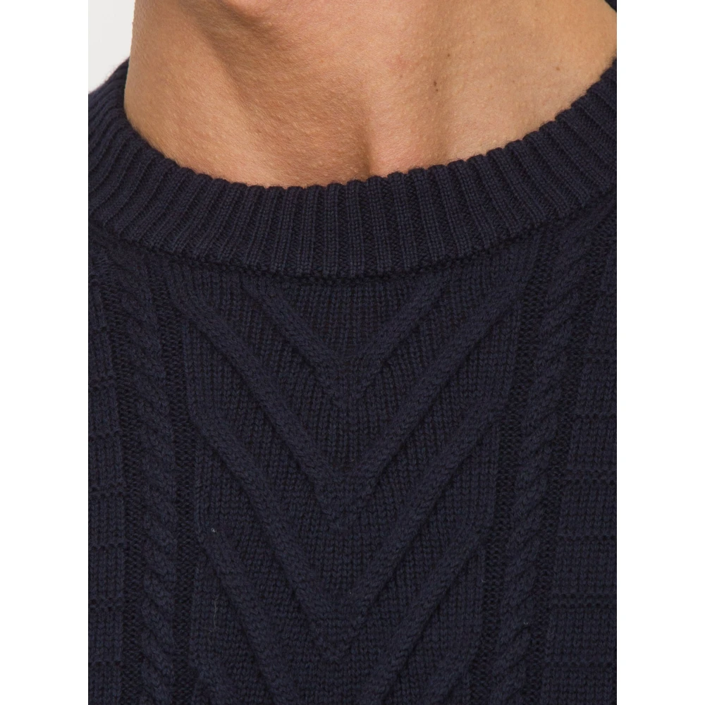Paolo Pecora Blauw Crew Neck Shirt Blue Heren