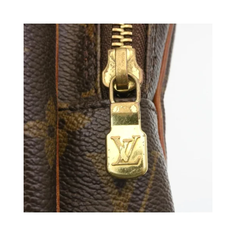 Louis Vuitton Vintage Beige Patent Leren Schoudertas Brown Dames