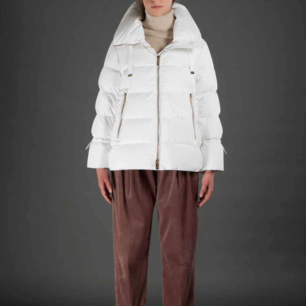 Moorer Gewatteerde Peacoat met Waterdichte Membran White Dames