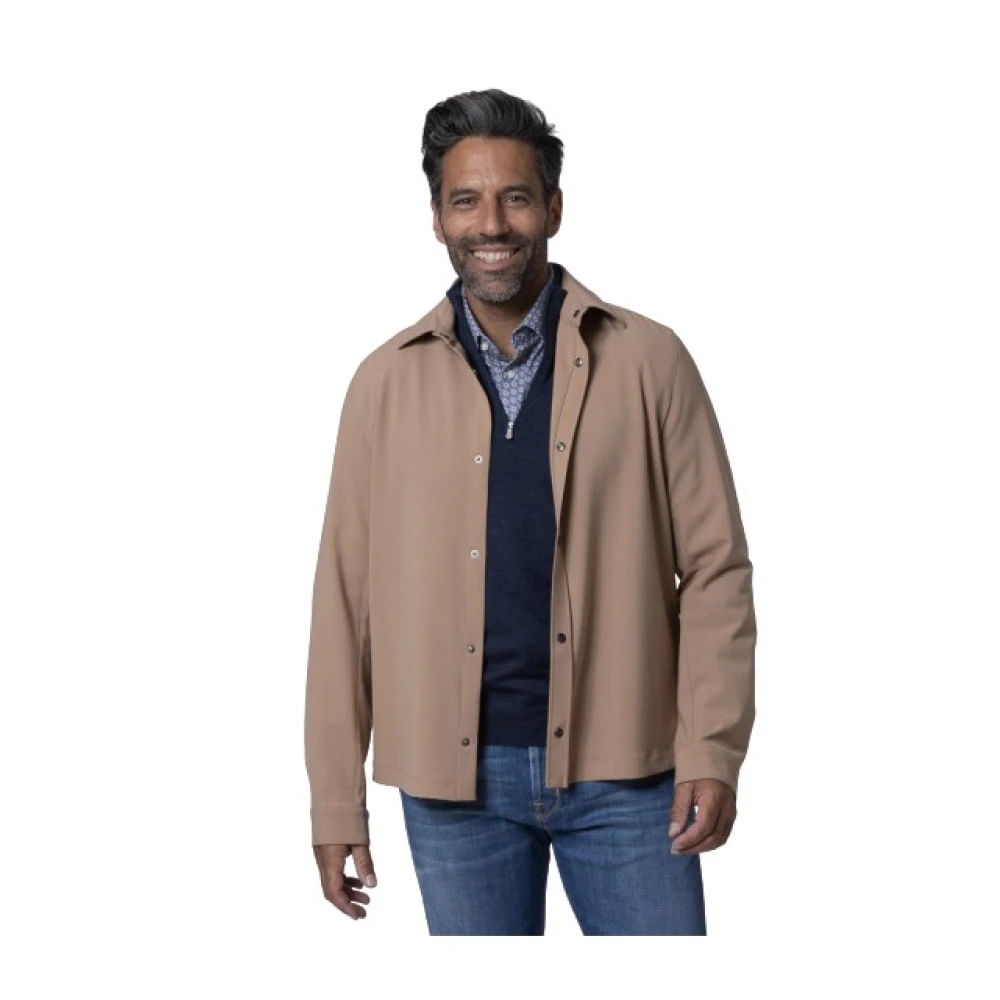 Herno Waterafstotende Shirt Jacket Klassieke Stijl Brown Heren