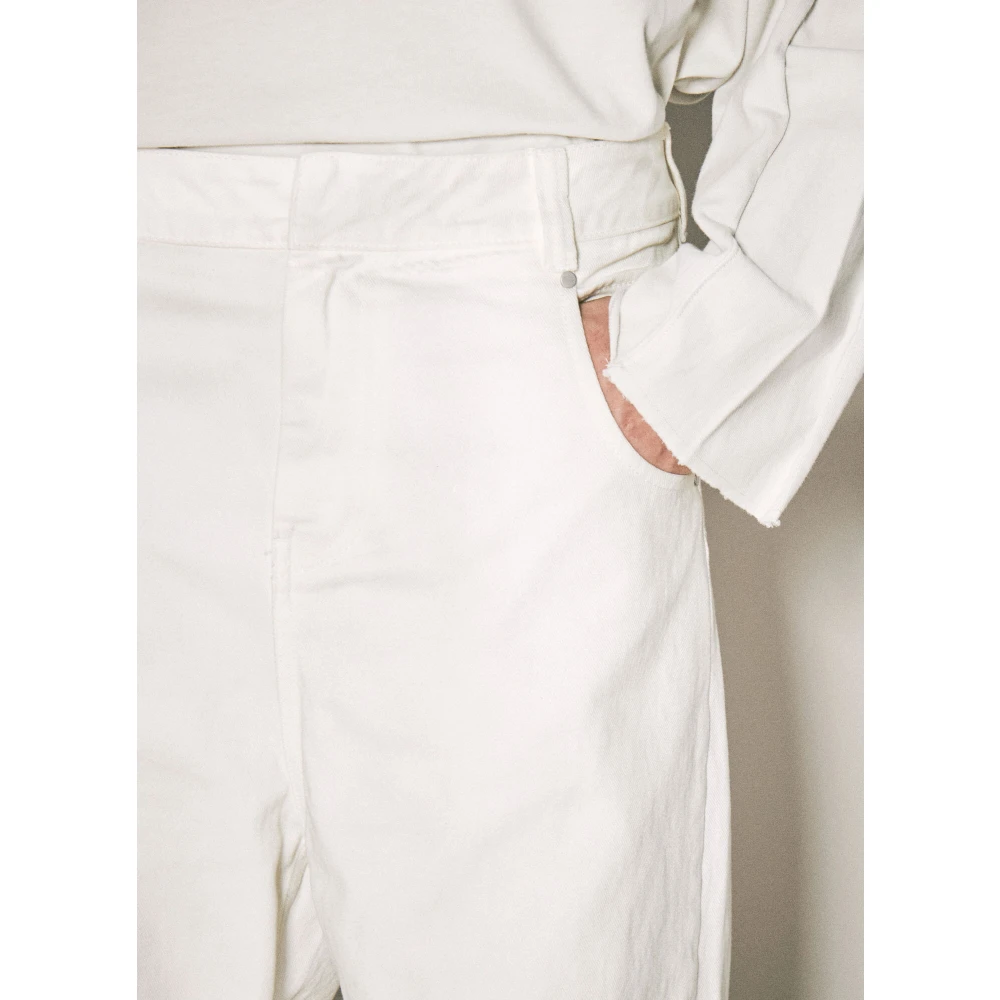 Entire Studios Wijde jeans met middelhoge taille White Heren