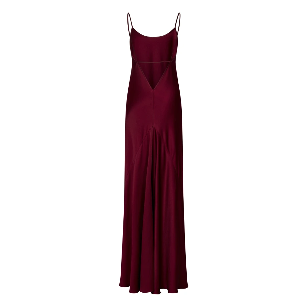 Victoria Beckham Bordeaux Satijnen Cami Jurk Aw24 Red Dames