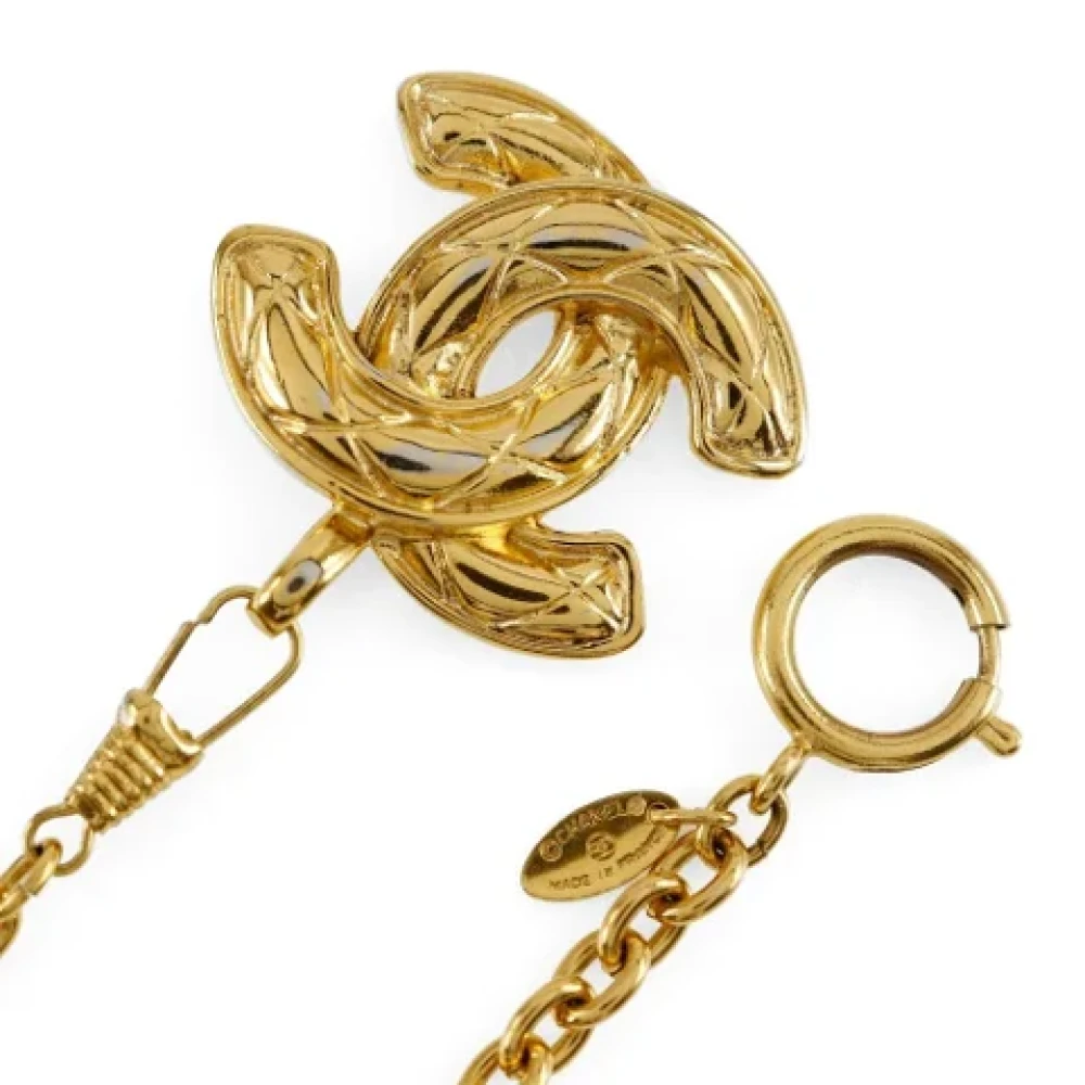 Chanel Vintage Pre-owned Fabric belts Yellow Dames