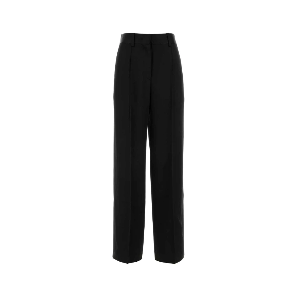 Jil Sander Women's Black Pleated Trousers - Straight Trousers - S - Trousers