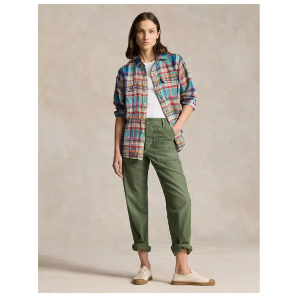 Polo Ralph Lauren Geruite Linnen Overhemd Multicolor Dames