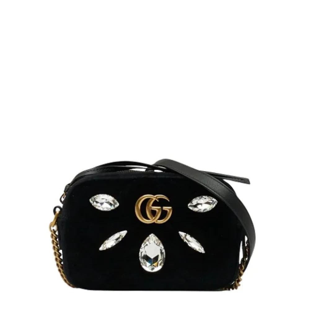 Gucci Vintage Pre-owned Velvet shoulder-bags Black Dames
