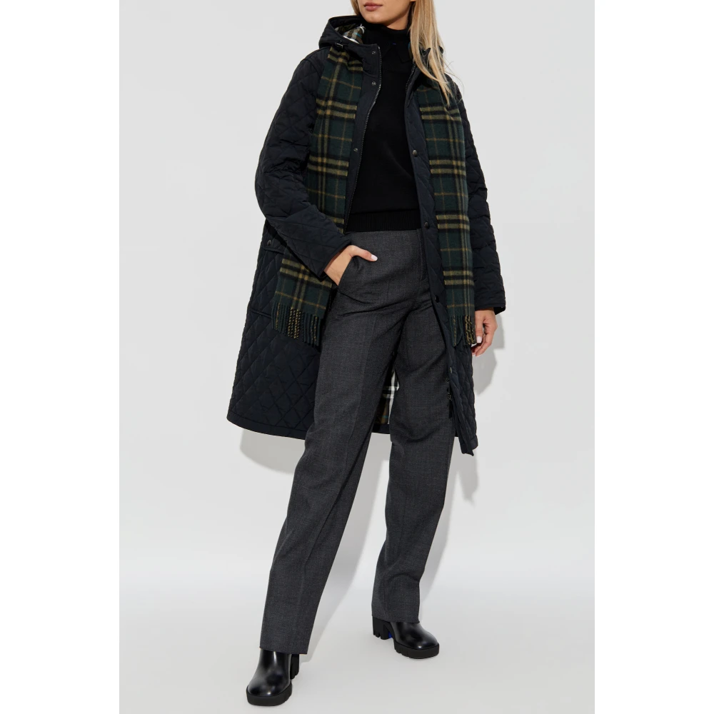 Burberry Gewatteerde jas met capuchon Black Dames
