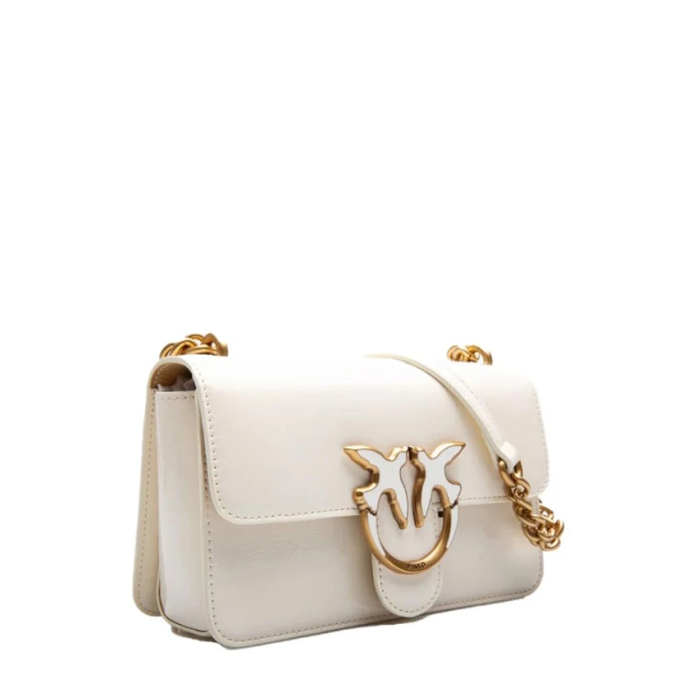 pinko Witte Schoudertas met Voorlogo White Dames