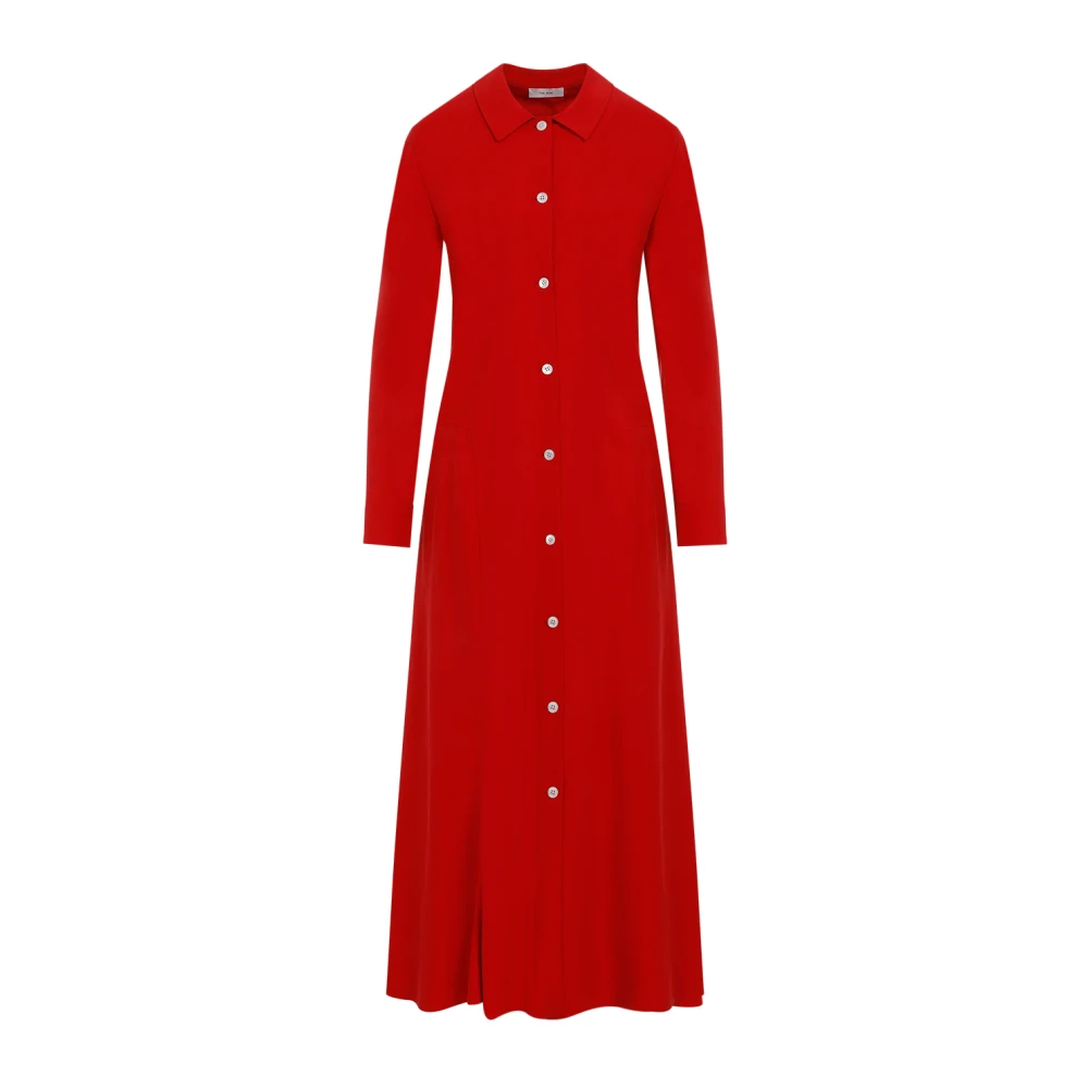 The Row Goji Berry Myra Jurk Red Dames