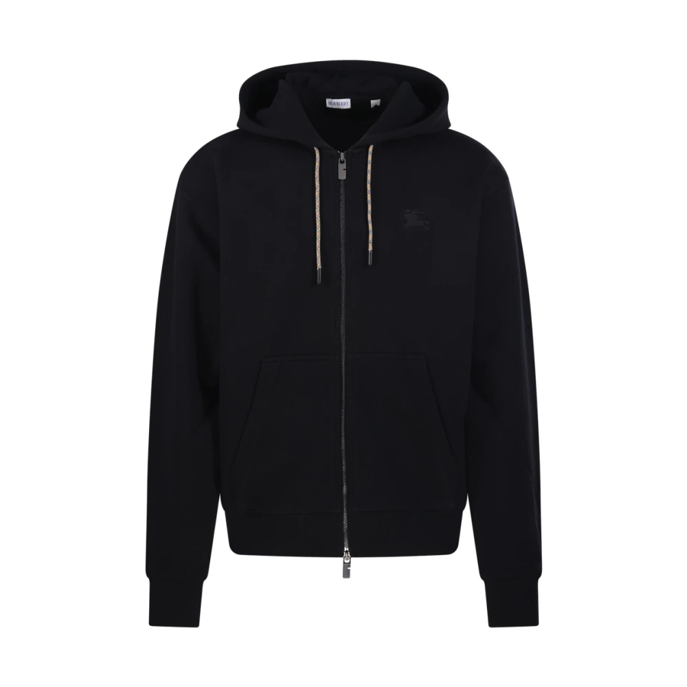 Burberry Men's Black Rory Chk Pch Hoodie Sweatshirt - Zip-Throughs - L - Sweatshirts & Hoodies