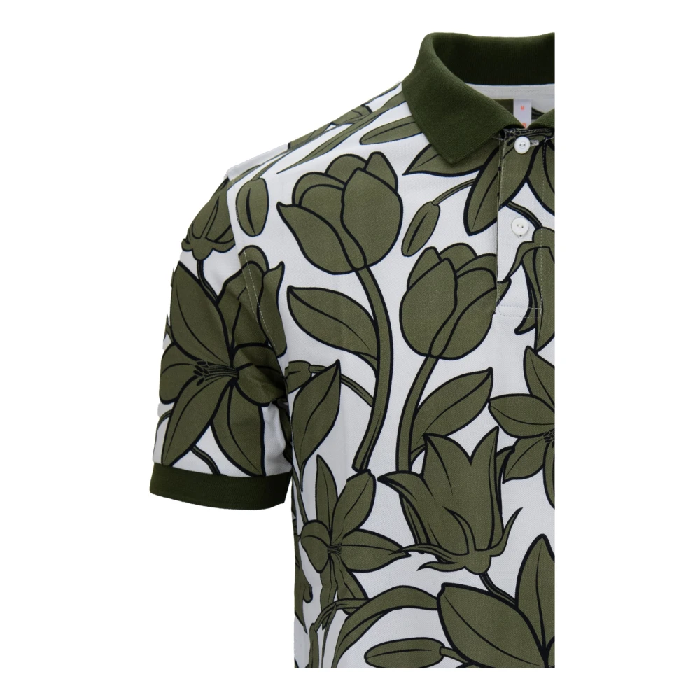 Sun68 Heren Bloemen Polo Shirt met Knoop Multicolor Heren
