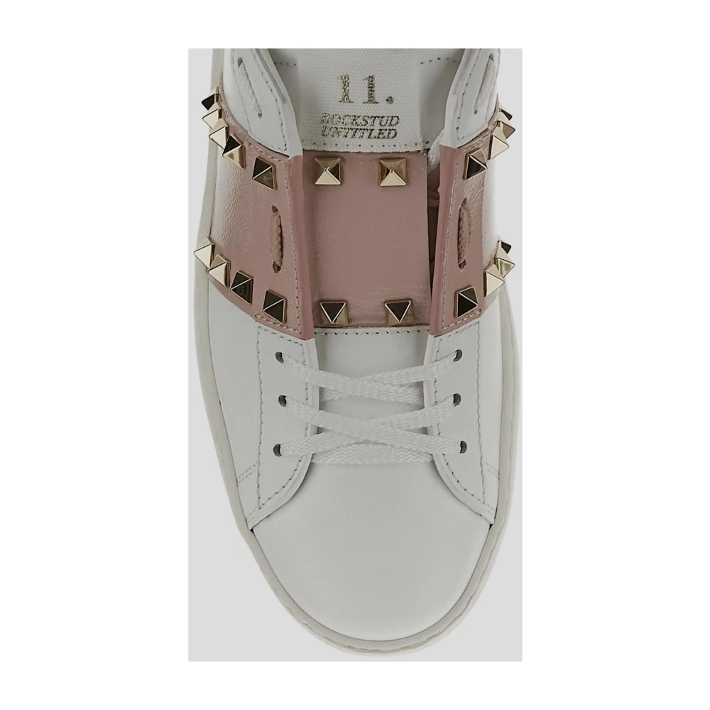 Valentino Garavani Leren Rockstud Untitled Sneaker White Dames