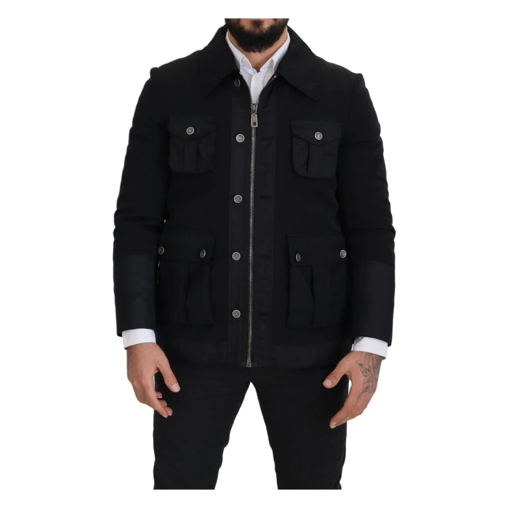 Dolce & Gabbana Men's Black Elegant Wool Blend Jacket