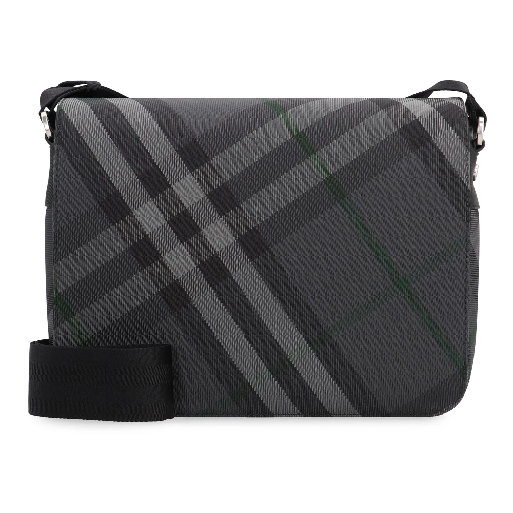 Burberry Ruitmotief Messenger Tas Gray Heren