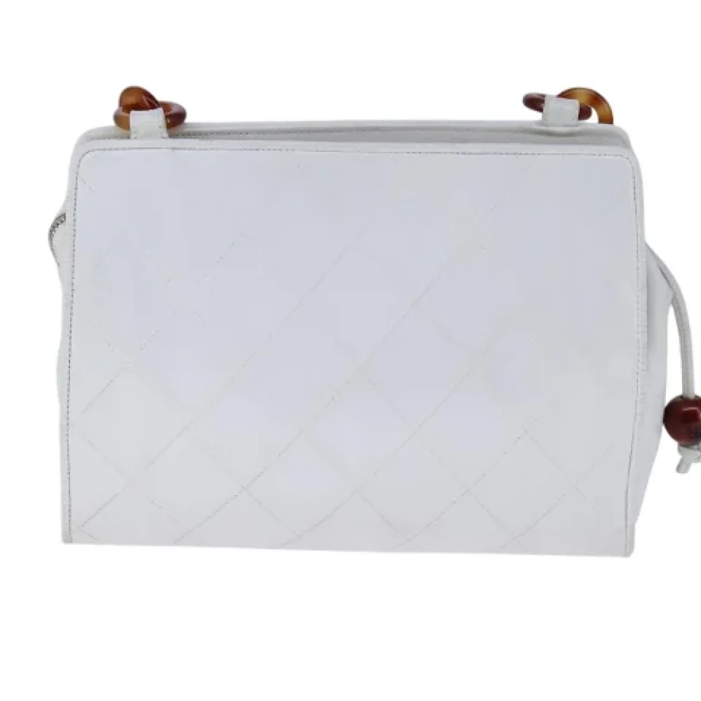Chanel Vintage Pre-owned Leather shoulder-bags White Dames