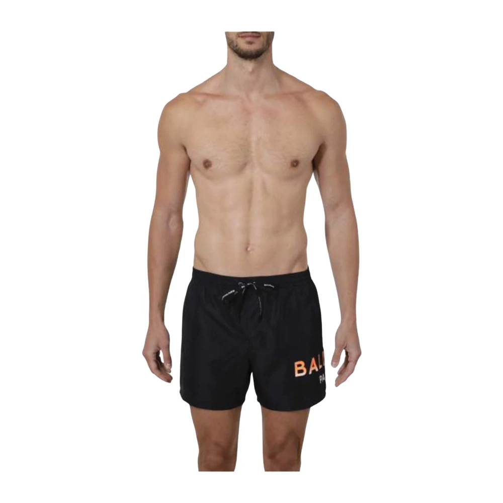 Balmain Zwarte Boxer Zwembroek Black Heren