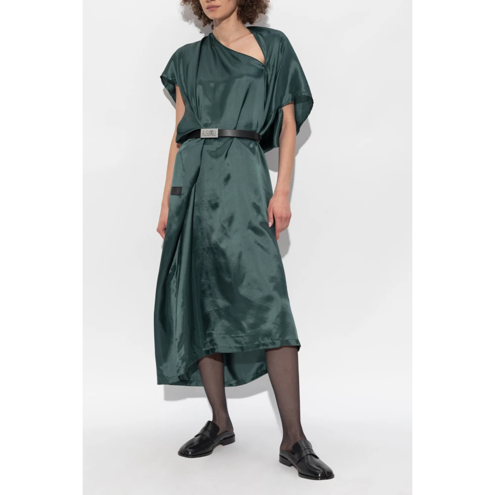 MM6 Maison Margiela Jurkje met logo patch Green Dames