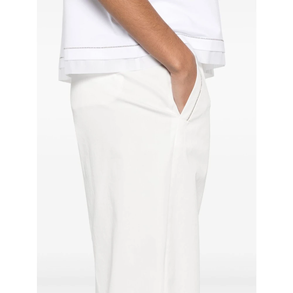 PESERICO Witte elegante broek White Dames