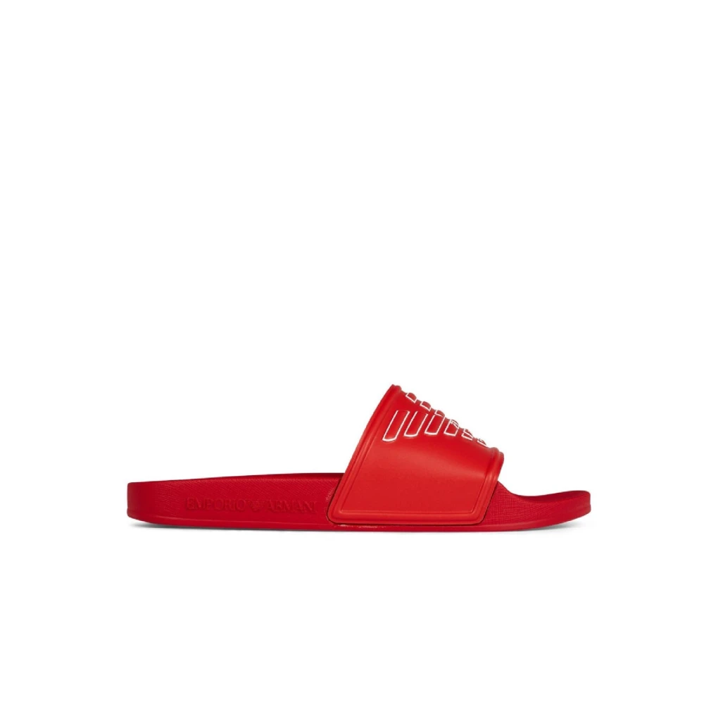 Emporio Armani Mannelijk Rood Schoenen Heren, 40 Eu, Rode Flip Flops & Slippers Xvps 01Xn