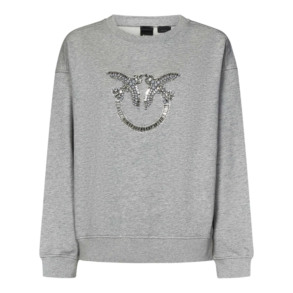 Pinko Grijze Love Birds Sweater Gray Dames