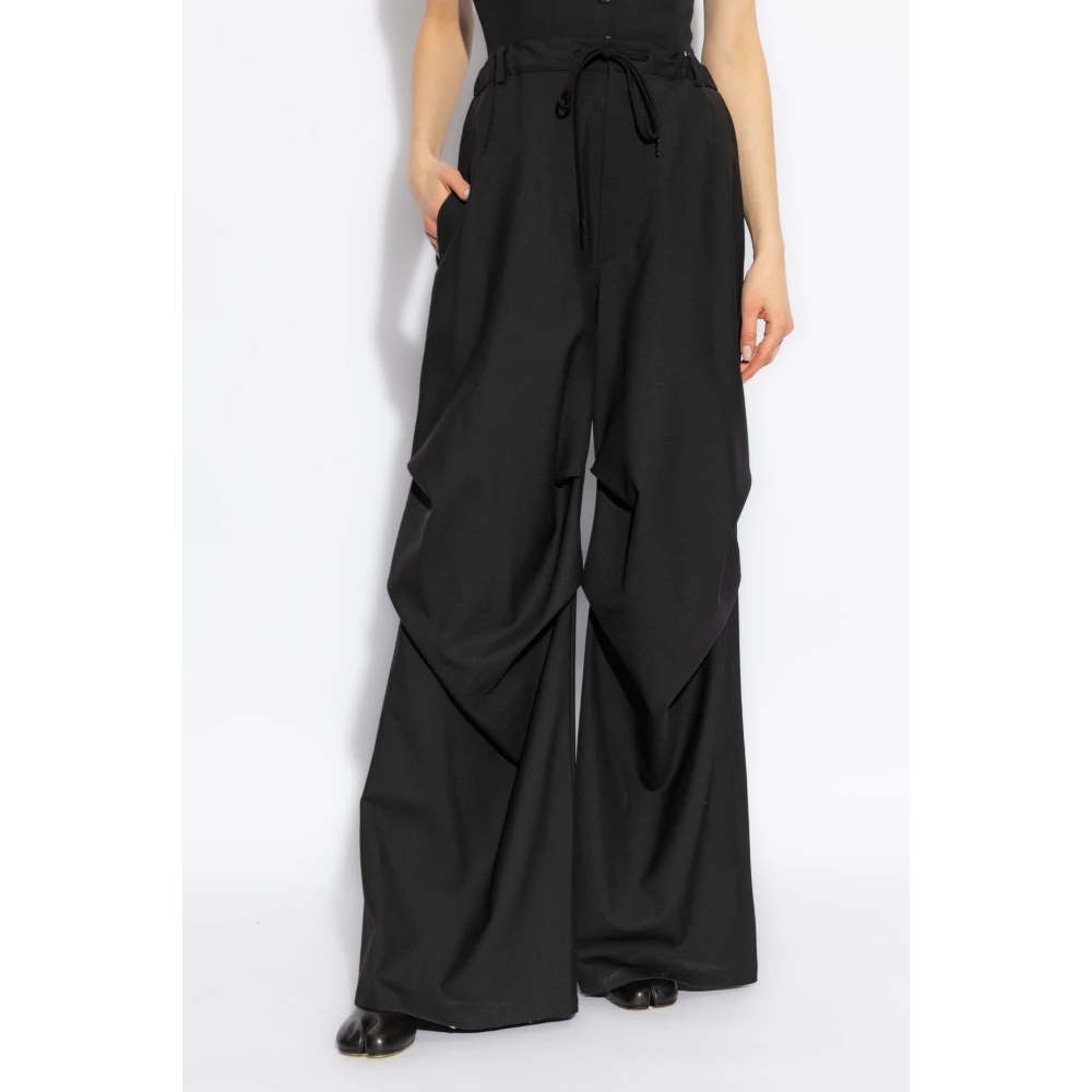 MM6 Maison Margiela Wijde broek Black Dames