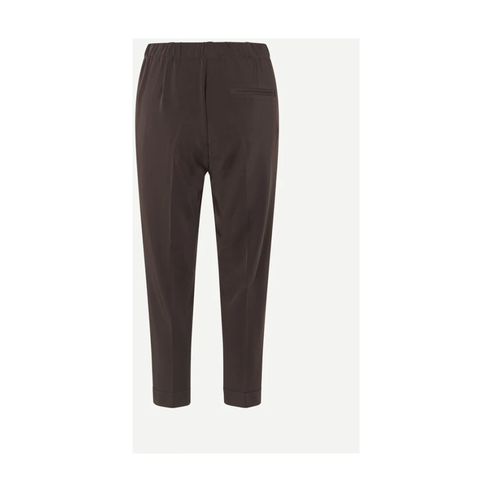 Samsøe Getailleerde Geweven Broek met Elastische Taille Brown Dames