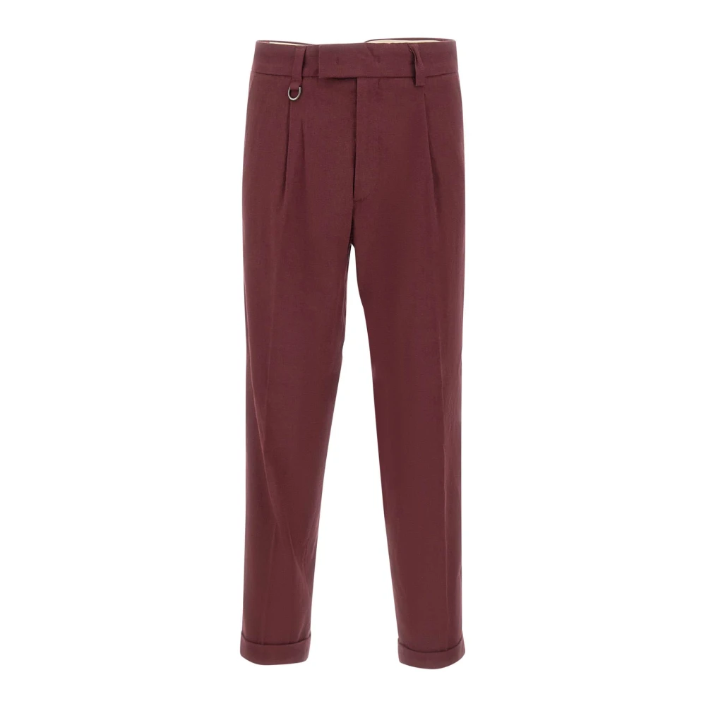 Paolo Pecora Men's Red Duomo Trousers - Suit Trousers - S - Trousers