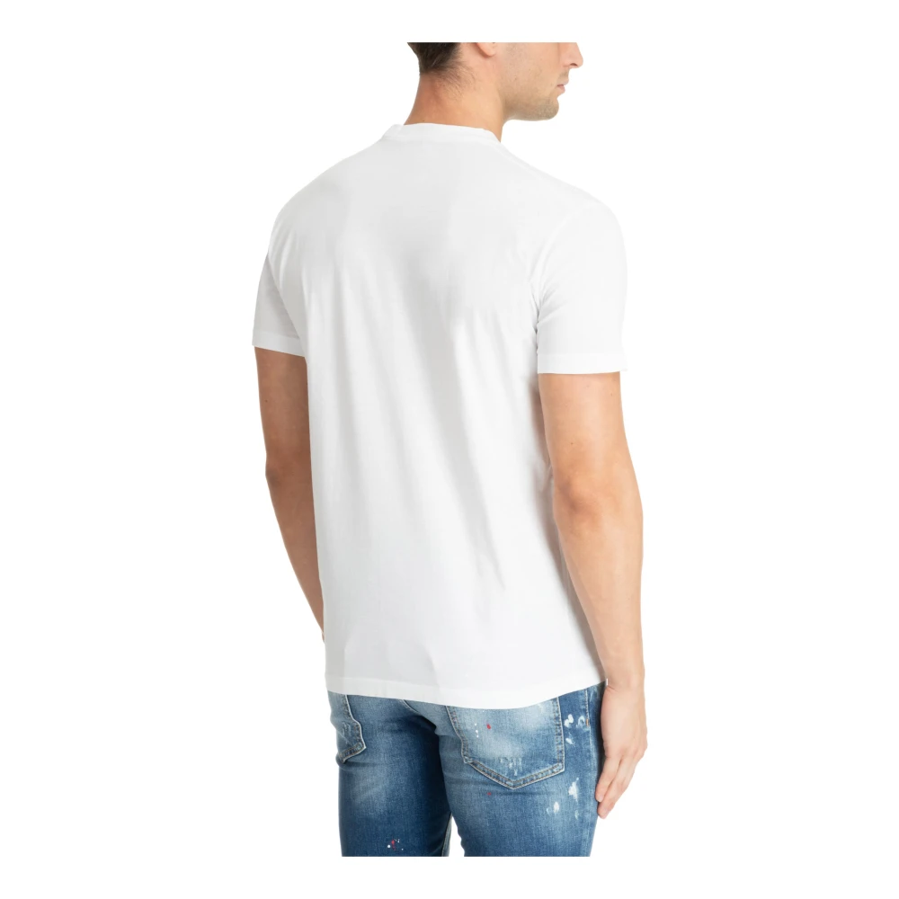 Dsquared2 Gestreept T-shirt voor mannen White Heren