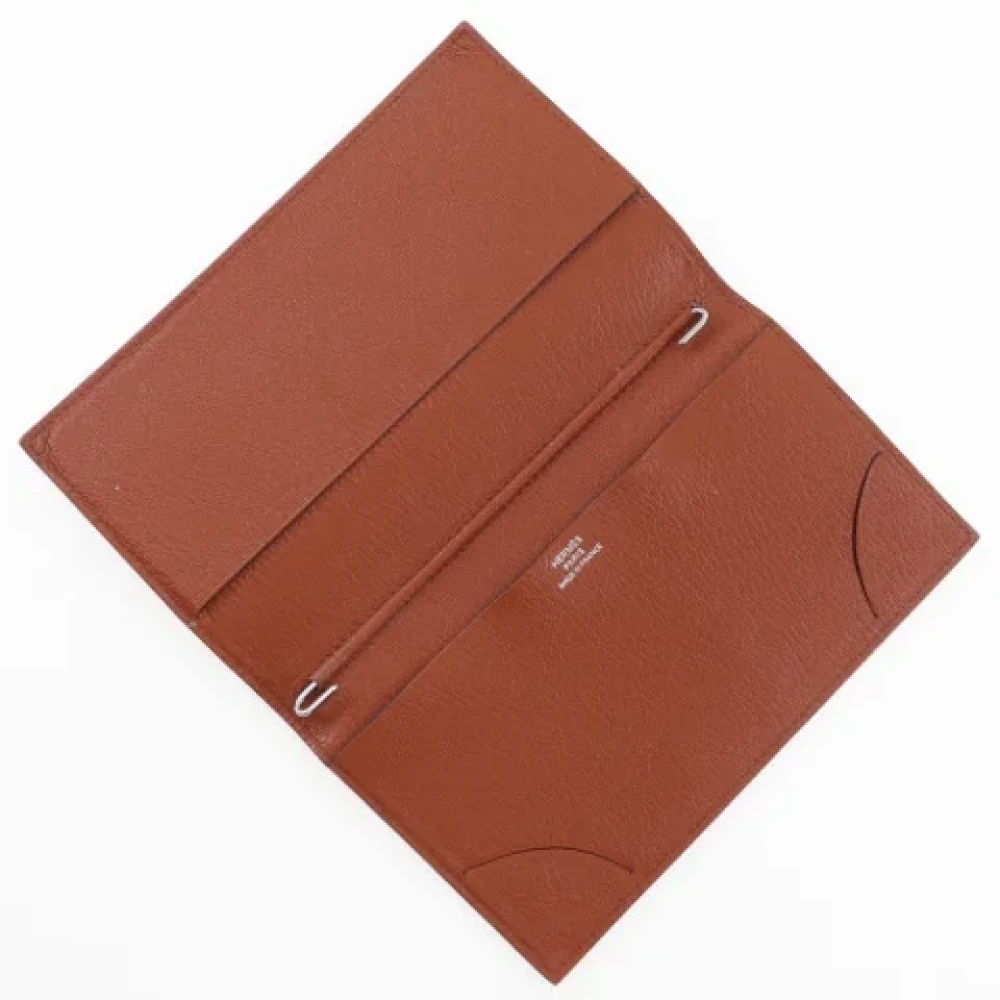 Hermès Vintage Pre-owned Leather wallets Brown Dames