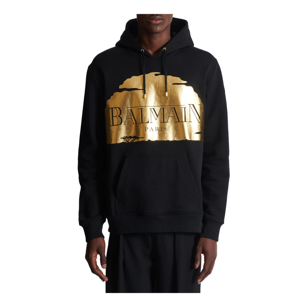 Balmain Disney x : The Lion King Hoodie met print Sunset Black Heren
