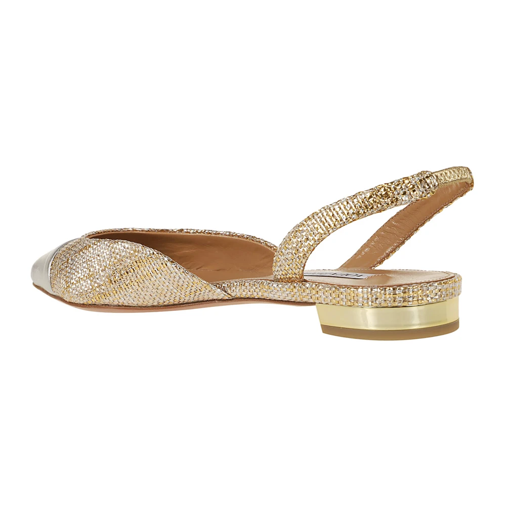 Aquazzura Metallic Ballerina's voor Vrouwen Yellow Dames