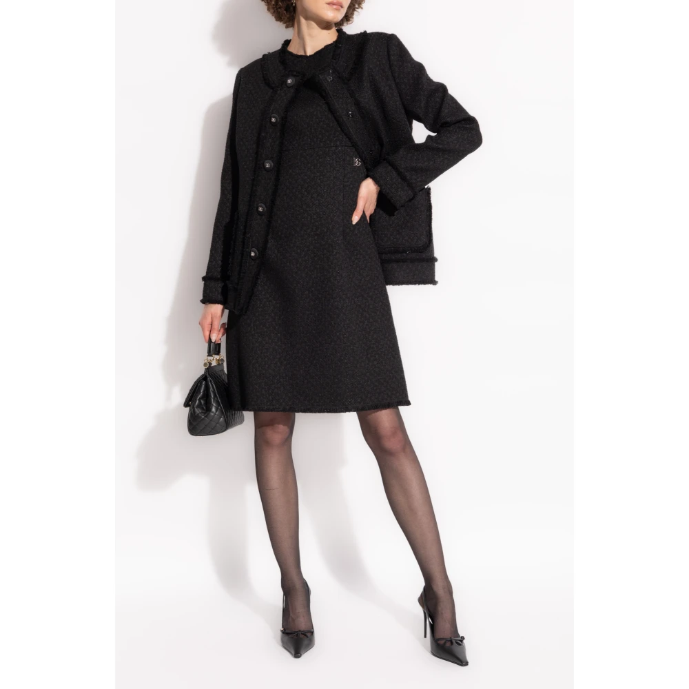 Dolce & Gabbana Tweed jurk Black Dames