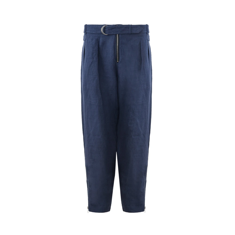 Emporio Armani Linnen Denim Effect Broek Blue Heren