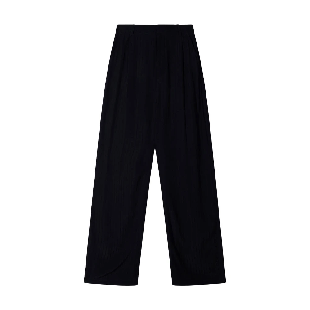 Alix The Label Gestreepte Wijde Broek Black Dames