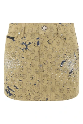 Jacquard Mini Skirt Monogram Crystal
