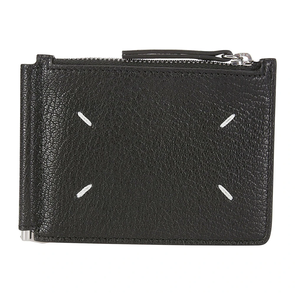 Maison Margiela Slimmad plånbok med 2 pincetter Black, Dam