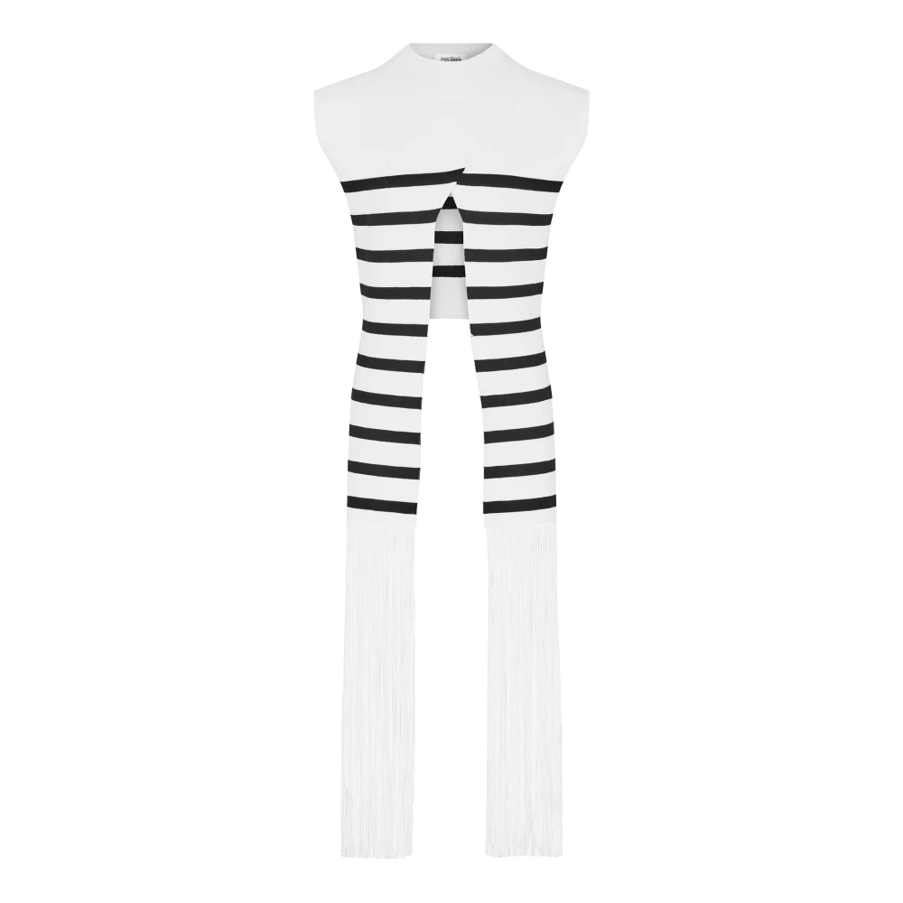 Jean Paul Gaultier Gestreepte witte topkleding White Dames