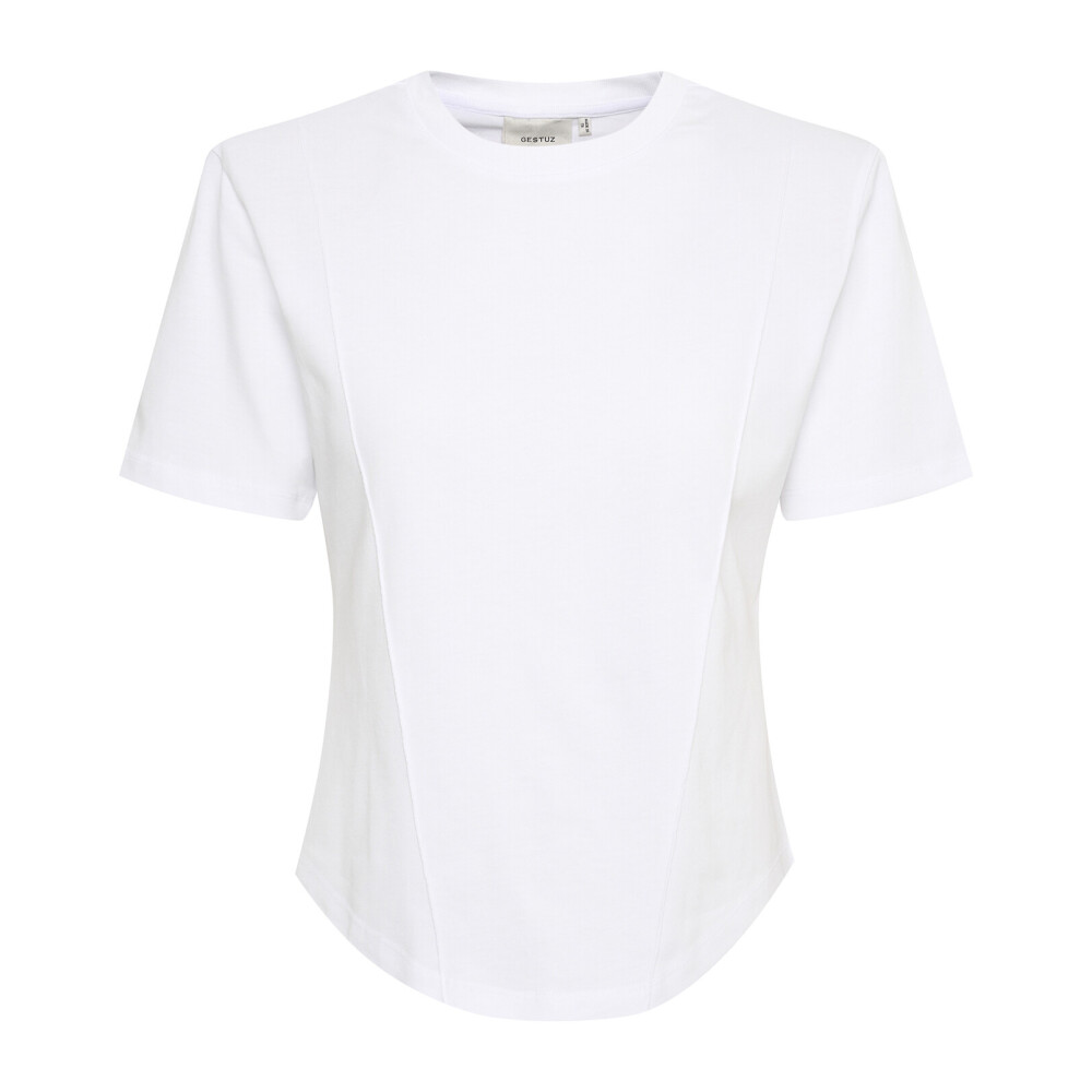 T shirt bianca sale con spalline imbottite