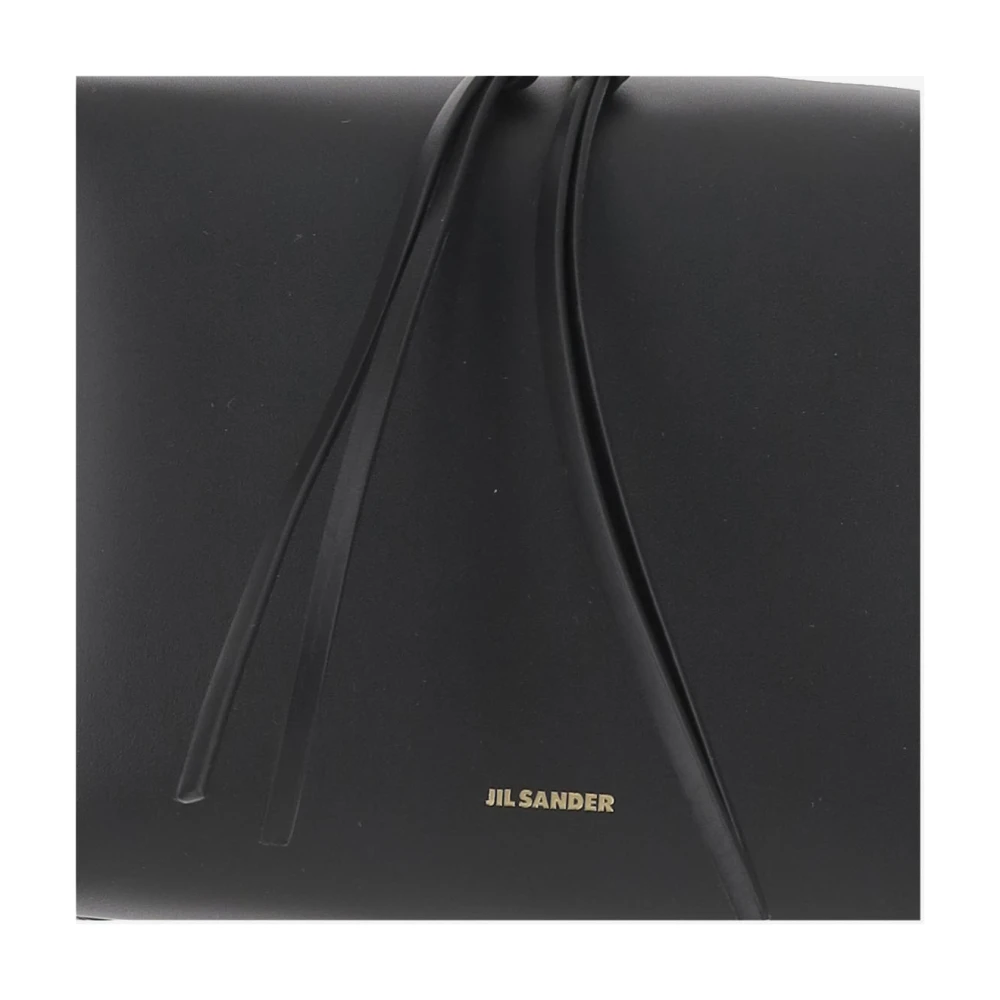 Jil Sander Leren Crossbody Tas met Dubbele Rits Black Dames