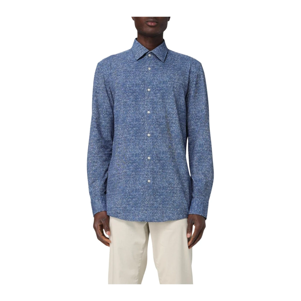 Hugo Men's Blue Printed Shirt For - Casual Shirts - 2XL - Shirts