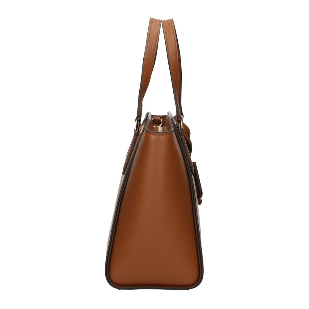 Michael Kors Bruine leren schoudertas met logo Brown Dames