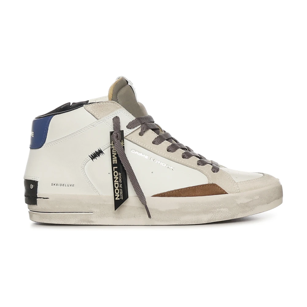 Crime London White Sneakers, Male, 9 Uk, Sk8 Deluxe Sneaker