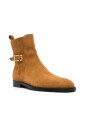 brown-suede-ankle-boots-with-buckle-detailing